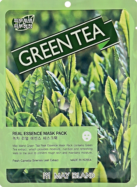 Green Tea Mask for Problem Skin - May Island Real Essence Green Tea Mask Pack — photo N1