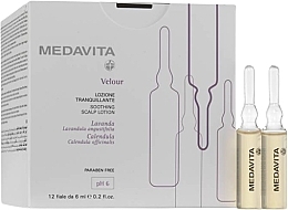 Fragrances, Perfumes, Cosmetics Soothing Scalp Ampoules - Medavita Velour Tranquilizing Lotion Ampoules