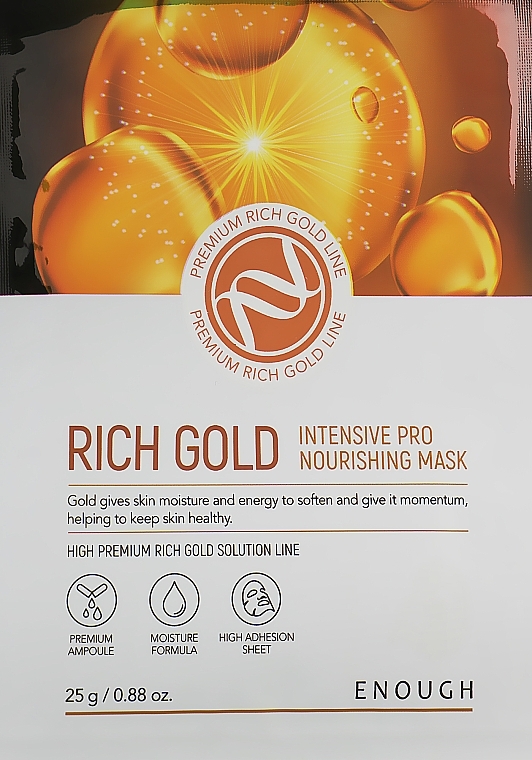 Gold Ion Sheet Mask - Enough Rich Gold Intensive Pro Nourishing Mask Pack — photo N1