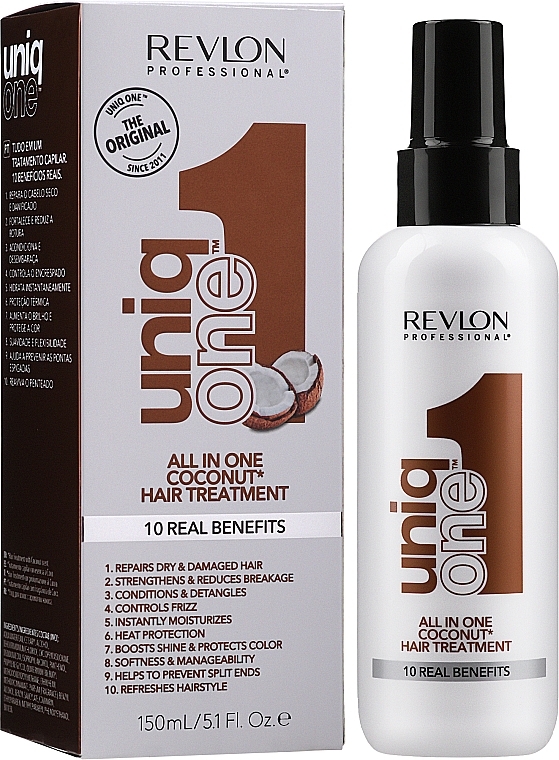 Mask Spray with Coconut Scent - Revlon Professional Uniq One All in One Coconut Hair Treatment — photo N11