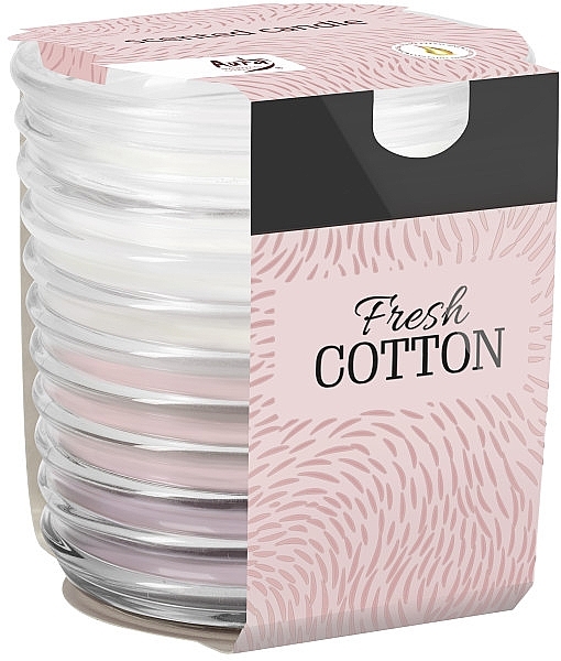 Fresh Cotton Scented Candle in Ribbed Glass - Bispol Scented Candle Fresh Cotton — photo N1