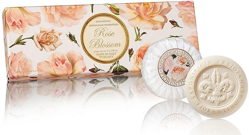 Soap Set "Rose" - Saponificio Artigianale Fiorentino Rose Blossom Soap — photo N1