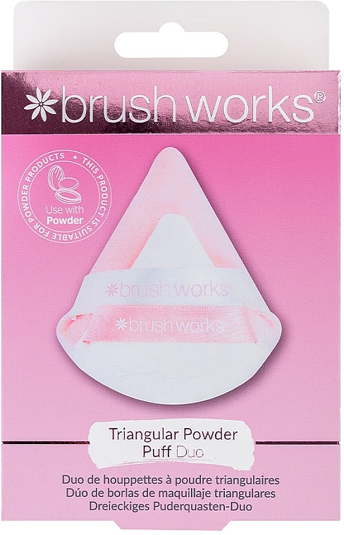 Powder Puff Set, 2 pcs. - Brushworks Triangular Powder Puff Duo — photo N1