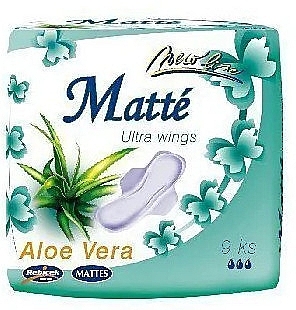 Sanitary Pads with Wings, 9 pcs. - Mattes Ultra Wings Aloe — photo N1