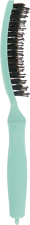 Combined Hair Brush, green - Olivia Garden Fingerbrush Combo Nineties Fizzy Mint — photo N2