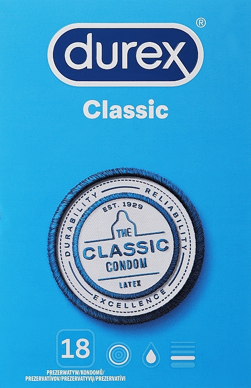 Classic Condoms, 18 pcs. - Durex Classic Condoms — photo N1