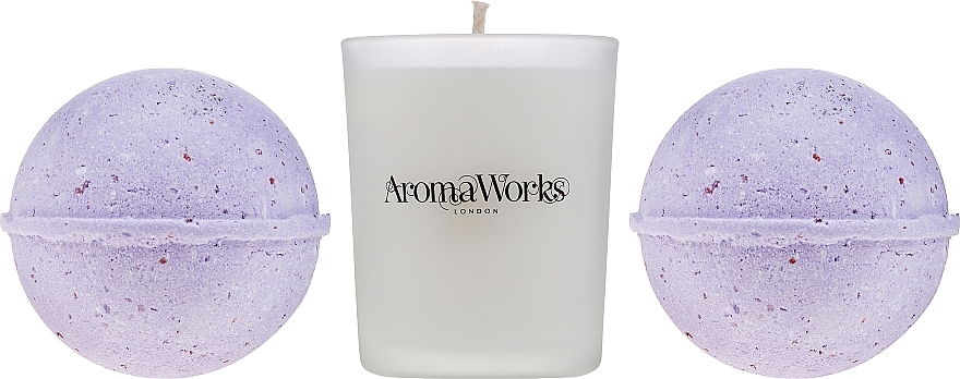 Set - AromaWorks Light Range Petitgrain & Lavender & Mini Aromabomb Gift Set (candle/10ml + 2xbomb/175g) — photo N2