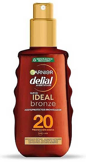 Tanning Spray - Garnier Delial Ambre Solaire Ideal Bronze Protective Oil Spray SPF20 — photo N4