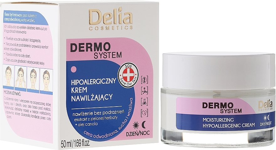 Moisturizing Hypoallergenic Face Cream - Delia Dermo System Moisturizing Hypoallergenic Cream — photo N1