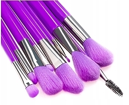 Neon-Purple Makeup Brush Set, 10 pcs. - Beauty Design — photo N4