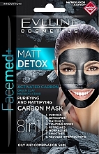 Cleansing Mattifying Charcoal Mask - Eveline Cosmetics Facemed+ Matt Detox Mask — photo N1