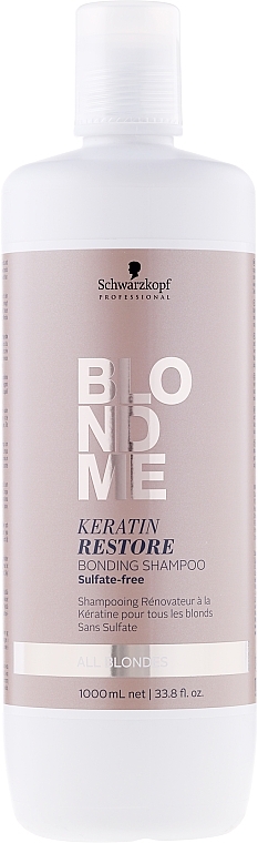 Bonding Shampoo "Keratin Repair" for All Blonde Shades - Schwarzkopf Professional Blondme Keratin Restore Bonding Shampoo — photo N1