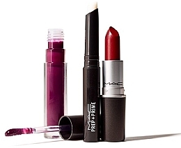 Fragrances, Perfumes, Cosmetics Set - M.A.C Stars Of The Party Kit Bold (lipstick/3g + lip/primer/1.7g + lipglass/3.1g)