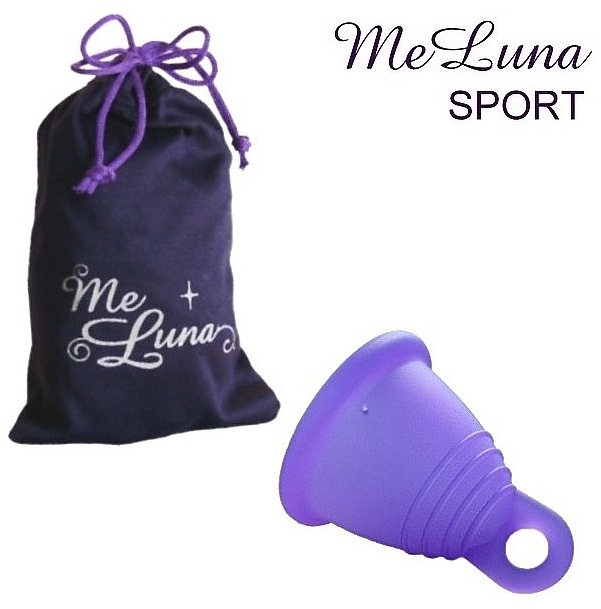 Menstrual Cup Ring, XL size, dark purple - MeLuna Sport Shorty Menstrual Cup Ring — photo N1