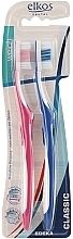 Soft Toothbrush, pink+blue - Elkos Dental Classic — photo N1