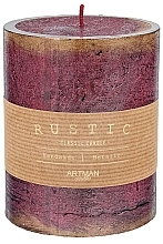 Decorative Candle, 9x11.5 cm, burgundy - Artman Rustic Metalic — photo N2