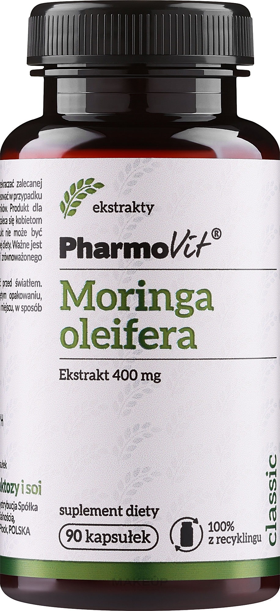 Dietary Supplement 'Moringa Oleifera', 400 mg - PharmoVit Classic Moringa Oleifera — photo 90 szt.