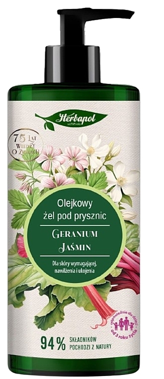 Geranium & Jasmine Shower Gel - Herbapol Polana — photo N1