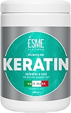 Fragrances, Perfumes, Cosmetics Keratin Mask for Dry & Damaged Hair - Esme Platinum Power Of Keratin Repairing & Care Hair Mask