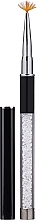 Ombre Brush with Rhinestones #4, black with white crystals - Silcare — photo N3