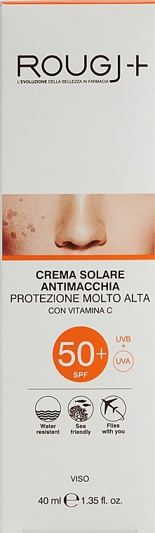 Face Sunscreen with Vitamin C - Rougj+ Sunscreen Cream Anti-Spot Very High Protection With Vitamin C SPF50+ — photo N2