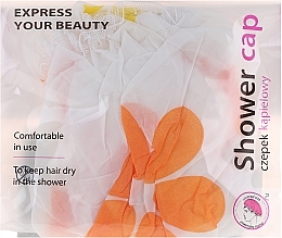 Fragrances, Perfumes, Cosmetics Shower Cap, 9298, white-orange - Donegal