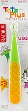 Fragrances, Perfumes, Cosmetics Kids Toothbrush, green-yellow - Radius Tots Plus Toothbrush