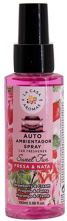 Strawberry & Cream Car Air Freshener Spray - La Casa De Los Aromas Sweet Fun Spray Car Freshener — photo N1