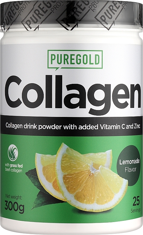 Collagen with Vitamin C & Zinc, lemonade - PureGold Collagen Marha — photo N1