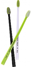 Toothbrush Set, black+white+green & white bristle - Swissdent Bio Tandborste Triple Pack — photo N2