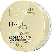 Fragrances, Perfumes, Cosmetics Anti-Shine Mattifying Loose Powder - Eveline Cosmetics Matt My Day Banana Loose Powder With Anti-Shine Rice Dust