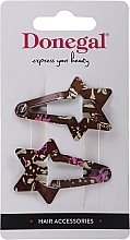 Fragrances, Perfumes, Cosmetics Hair Clips NR FA-5628, 2 pcs, brown - Donegal