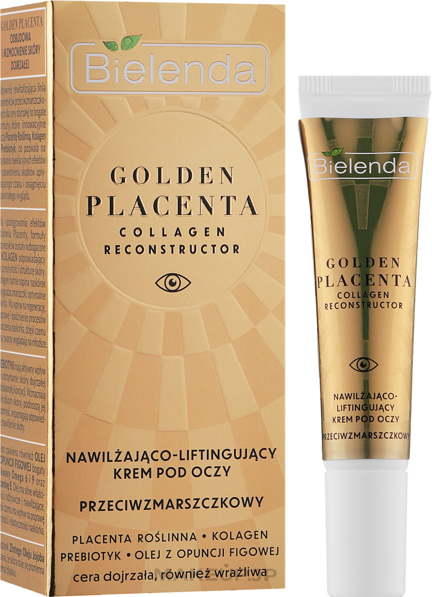 Moisturizing & Lifting Eye Cream - Bielenda Golden Placenta Collagen Reconstructor — photo 15 ml