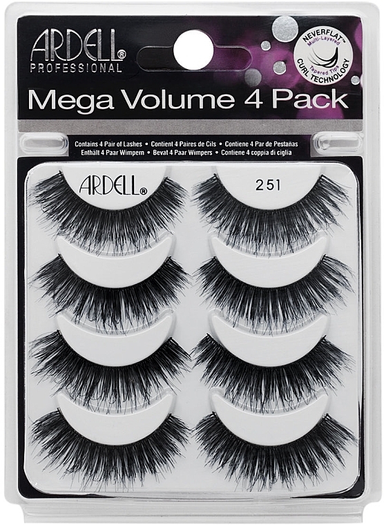 False Lashes Kit - Ardell Mega Volume 4 Pack 251 Lashes — photo N1