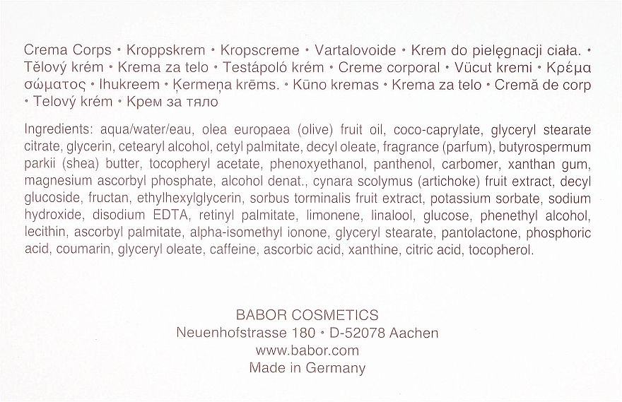 Body Cream with Vitamin A, C, E "SPA-Shaping" - Babor Vitamin ACE Body Cream — photo N3