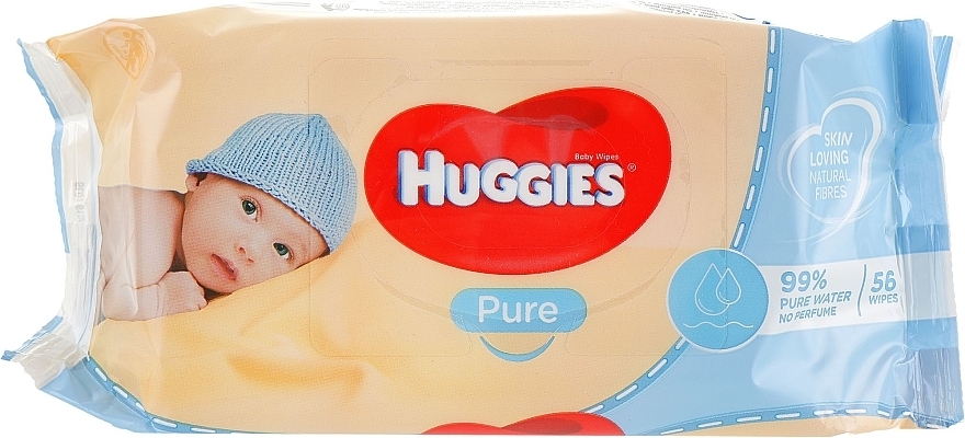 Kids Wet Wipes Pure 56 pcs - Huggies — photo N1