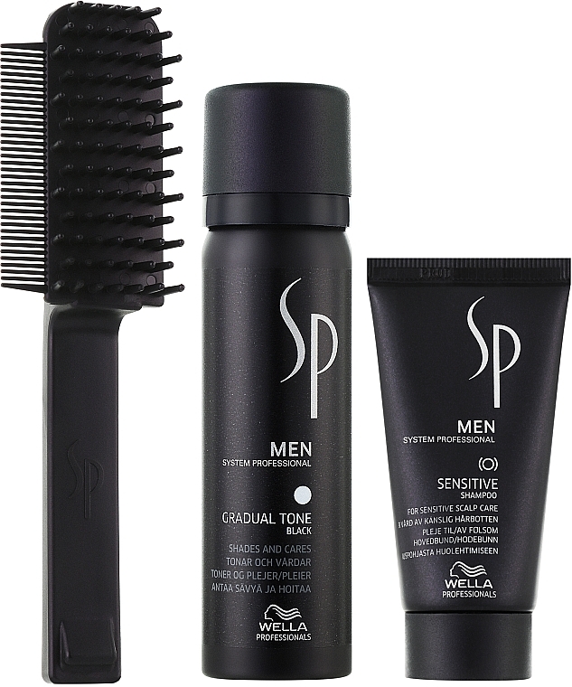 Set - Wella SP Men Gradual Tone Black (hair/mousse/60ml + shmp/30ml) — photo N2