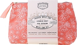 Fragrances, Perfumes, Cosmetics Set - Panier des Sens Rose Geranium Week-End Set (sh/gel/70ml + b/lot/70ml + h/cr/30ml + bag)
