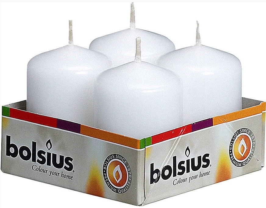 Cylindrical Candle, white, 60x40mm - Bolsius Candle — photo N1