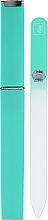 Fragrances, Perfumes, Cosmetics Glass Nail File in Case 14cm, turquoise - Erbe Solingen