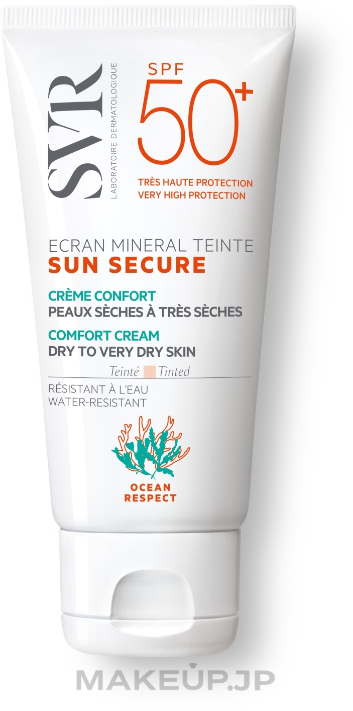 Tinted Sunscreen for Dry and Extra Dry Skin - SVR Sun Secure Ecran Mineral Teinte Comfort Cream SPF50+ — photo 60 ml