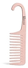  Wide Tooth Comb, biodegradable, pink - IDC Institute Shower Hook Detangling Comb — photo N1