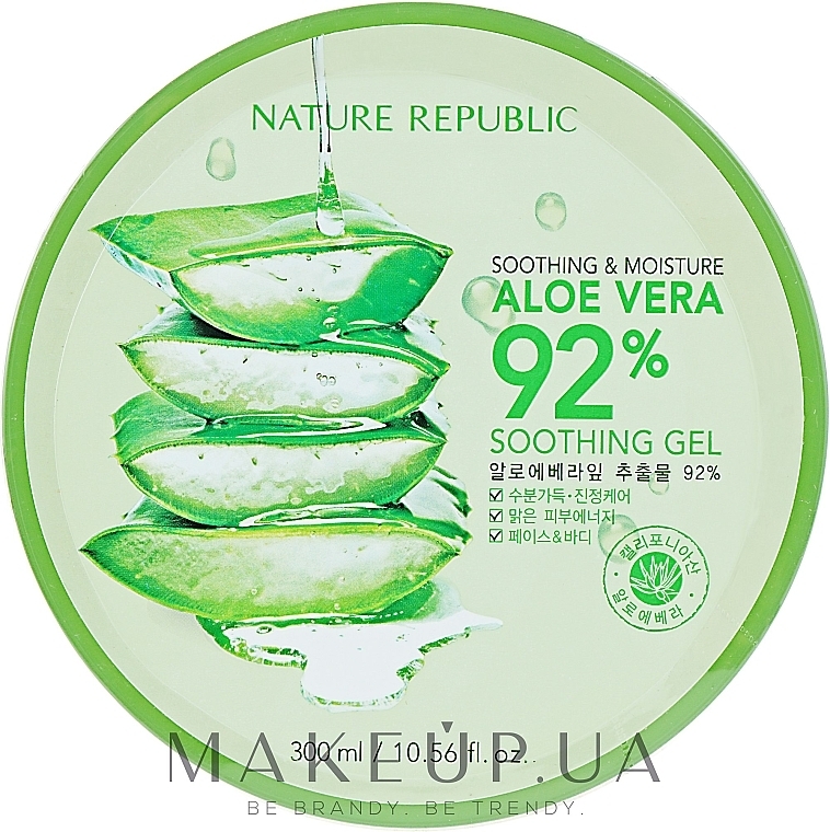 Face & Body Gel - Nature Republic Soothing & Moisture Aloe Vera 92% Soothing Gel — photo N3