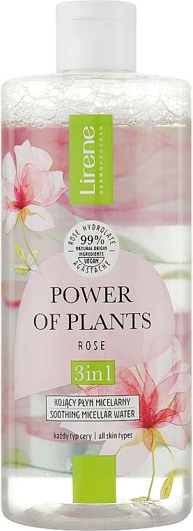 Soothing Micellar Water 3in1 - Lirene Power Of Plants Rose Micellar Water — photo N1