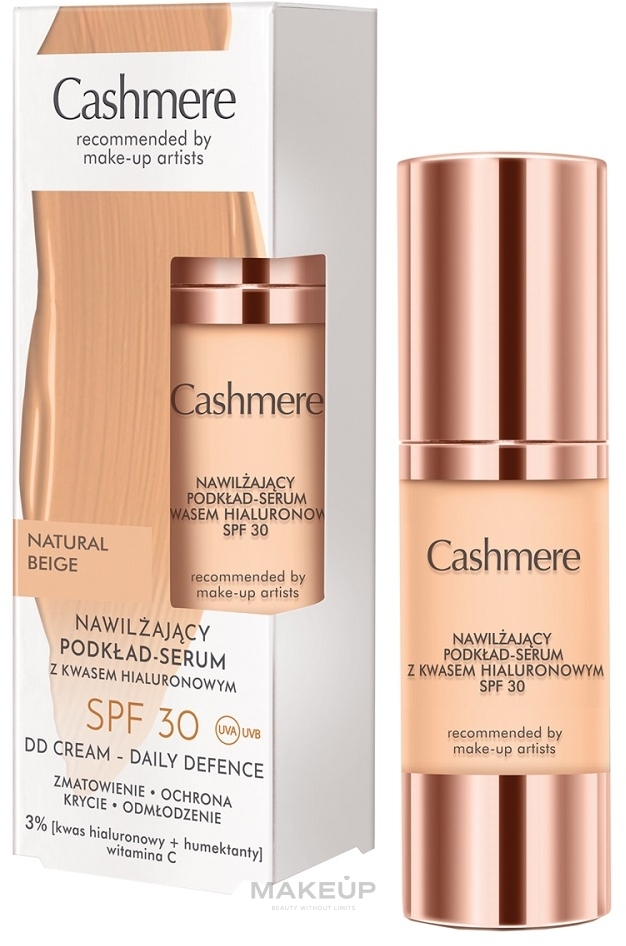 ヒアルロン酸配合モイスチャライジングファンデーションセラム SPF 30 - Dax Cosmetics カシミヤ セラム SPF30 — photo 01 - Natural Beige