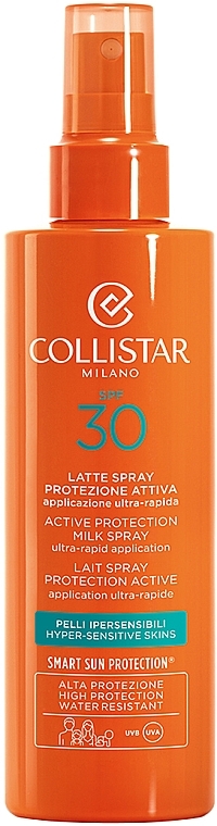 Sunscreen Spray SPF30 - Collistar Sun Care Active Protection Milk Spray Ultra-Rapid Application SPF30 — photo N4