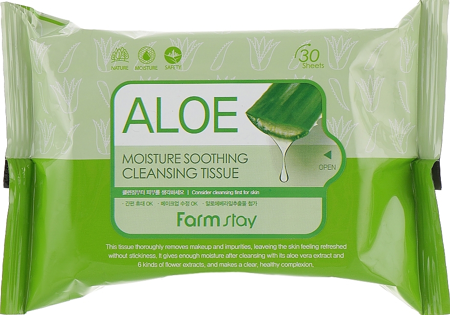 Cleansing Aloe Tissue - FarmStay Aloe Moisture Soothing Cleansing Tissue — photo N2