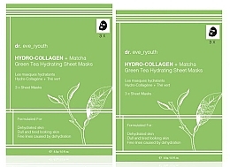 Fragrances, Perfumes, Cosmetics Moisturizing Sheet Mask Set - Dr. Eve_Hydro-Collagen + Matcha Green Tea Hydrating Sheet Masks