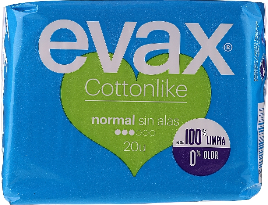 Sanitary Napkins "Normal", without Wings, 20pcs - Evax Cottonlike — photo N1