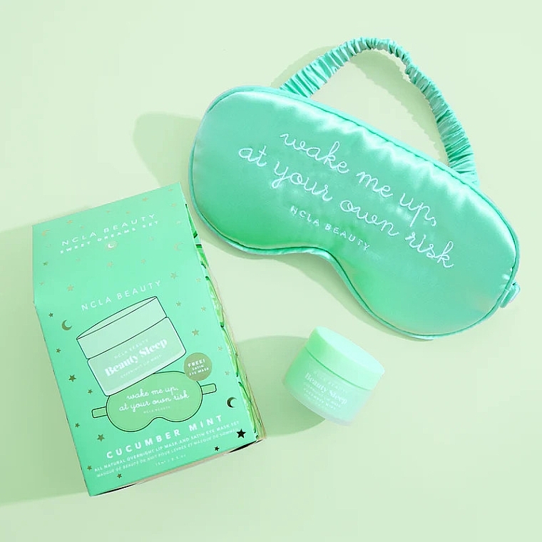 Set - NCLA Beauty Sweet Dreams Cucumber Mint Lip Mask Gift Set (lip mask/15 ml + sleeping mask/1 pc) — photo N2